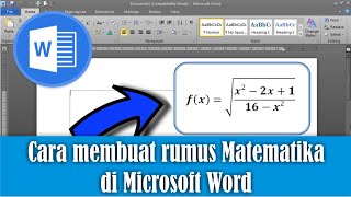 Cara Membuat Rumus Matematika di Word 2010