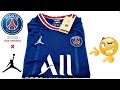 Psg x jordan home kit 2022 drifit unboxing  review  asmr