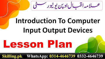 Lesson Plan Introduction To Computer Input Output Devices