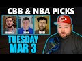 College Basketball & NBA Picks with Kyle Kirms | Tuesday March 3rd