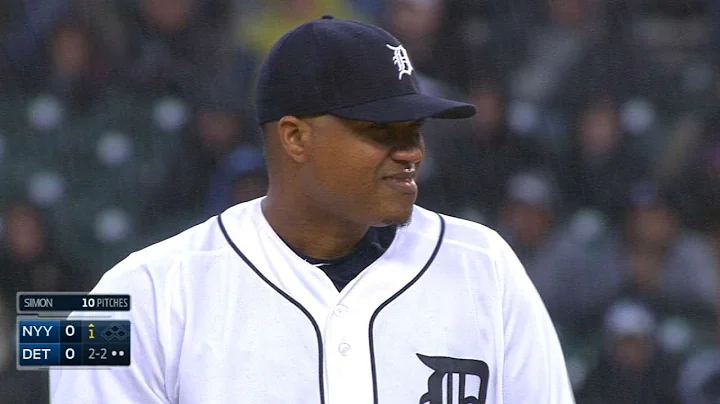 NYY@DET: Simon holds Yankees to one run, fans seven