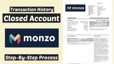 Account Statement of Closed Monzo | Monzo Transaction history closed account | Deactivated Account