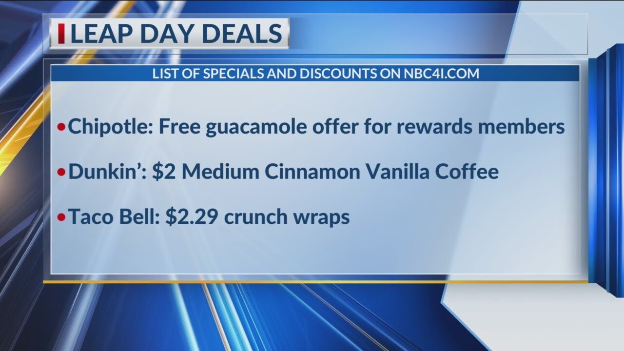 Leap Day deals Discounts from Chipotle, Dunkin’, UDF YouTube