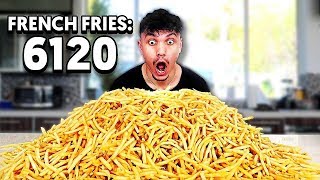 6,120 FRENCH FRY CHALLENGE - Eating McDonald's French Fries Challenge