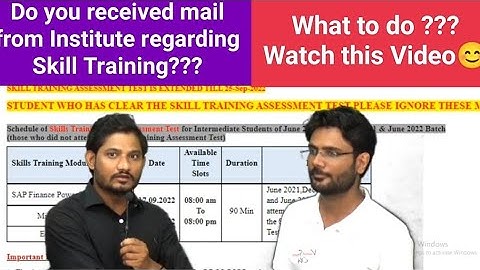 DID YOU RECEIVE MAIL FROM INSTITUTE??? Skill training