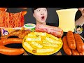 ASMR MUKBANG 직접 만든 대왕 가래떡 떡볶이 불닭볶음면 소세지 먹방 & 레시피 FIRE NOODLES AND Tteokbokki EATING SOUND!