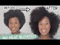 How to: Stretch 4c Natural hair without heat| Heat Free Blow out  ➟ Natural Hair Tutorial