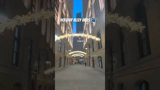 Financial District Alley Night Glow – NYC Holiday Lights POV 🌃✨