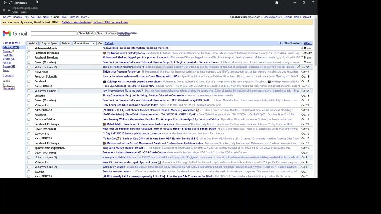 Create label rename lable remove label gmail basic html view