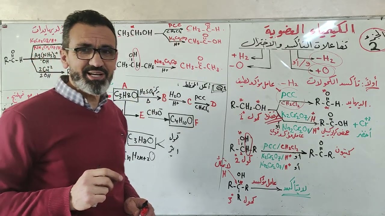 توجيهي-المنهاج الجديد-تأكسد الكحولات والألديهايدات
