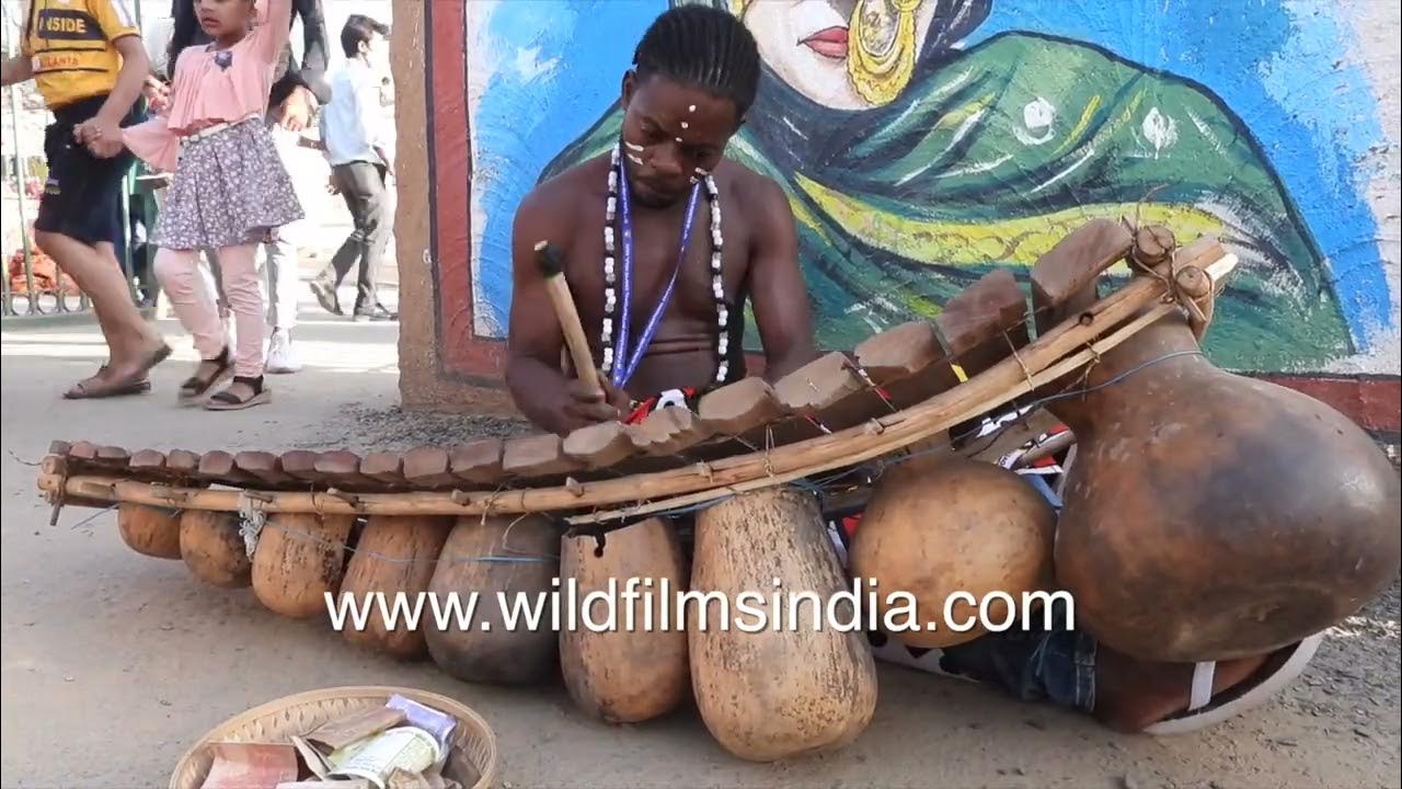 Fantastic African musical instrument made from gourds of different