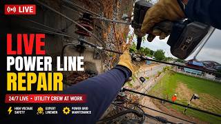 🔴 LIVE High Voltage Linemen at Work ⚡ USA & Canada Power Line Construction | Utility Crew Live 24/7