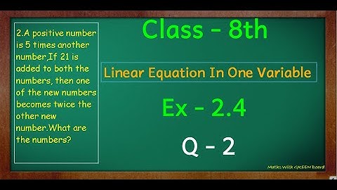 ex 2.4 q2 class 8 | ex 2.4 | q2 | class 8 maths | ch 2 linear equation in one variable | std 8