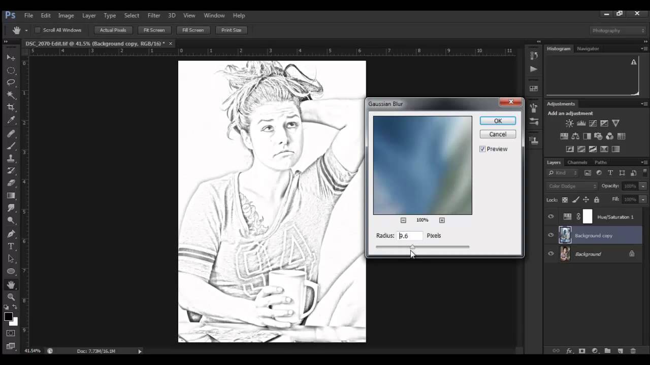 How to make your photo look like pencil sketch in photoshop - YouTube