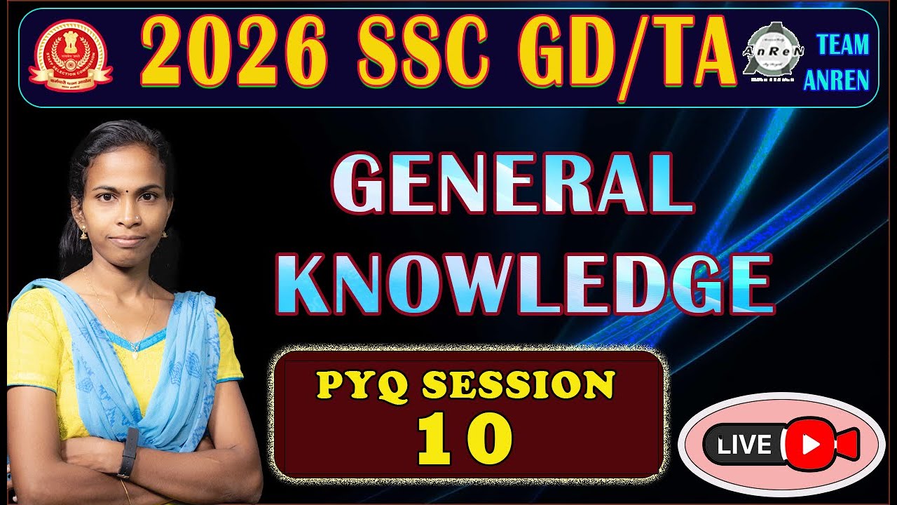 2026 SSC GD/TA // GENERAL KNOWLEDGE PREVIOUS YEAR QUESTIONS