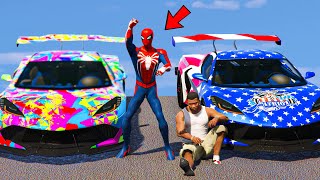 Spider-man aur Franklin ki Khatarnak Car Race Stunt in GTA 5
