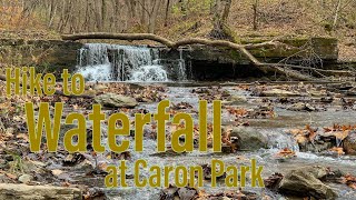 Hike to Waterfall at Caron Park in Rice County Minnesota on Beautiful Fall Afternoon