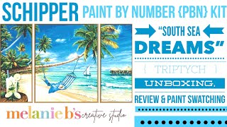 RE-EDIT Schipper Sunday “South Sea {Caribbean} Dreams” Triptych Paint by Number PBN Kit | Coastal