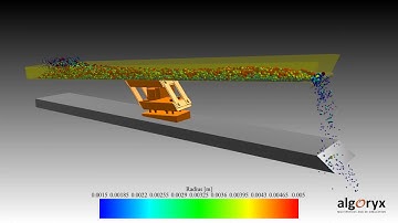 Simulation of granular matter on linear vibratory feeder