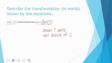 Algebra 2 Lesson 1.3b Describe the transformation