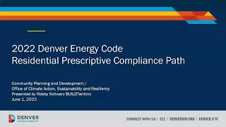 Residential Prescriptive Compliance Path Webinar