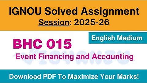 IGNOU BHC 015 Solved Assignment 2025-26 English Medium