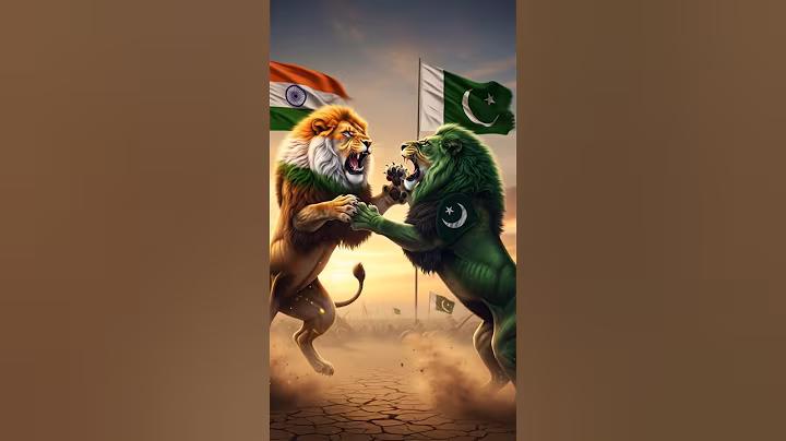 🇮🇳 India vs 🇵🇰 Pakistan Big Fight Between Lion's #ai #india #pakistan #lion