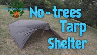 No-trees Tarp Shelter Setup - MuddyTigerOutdoors