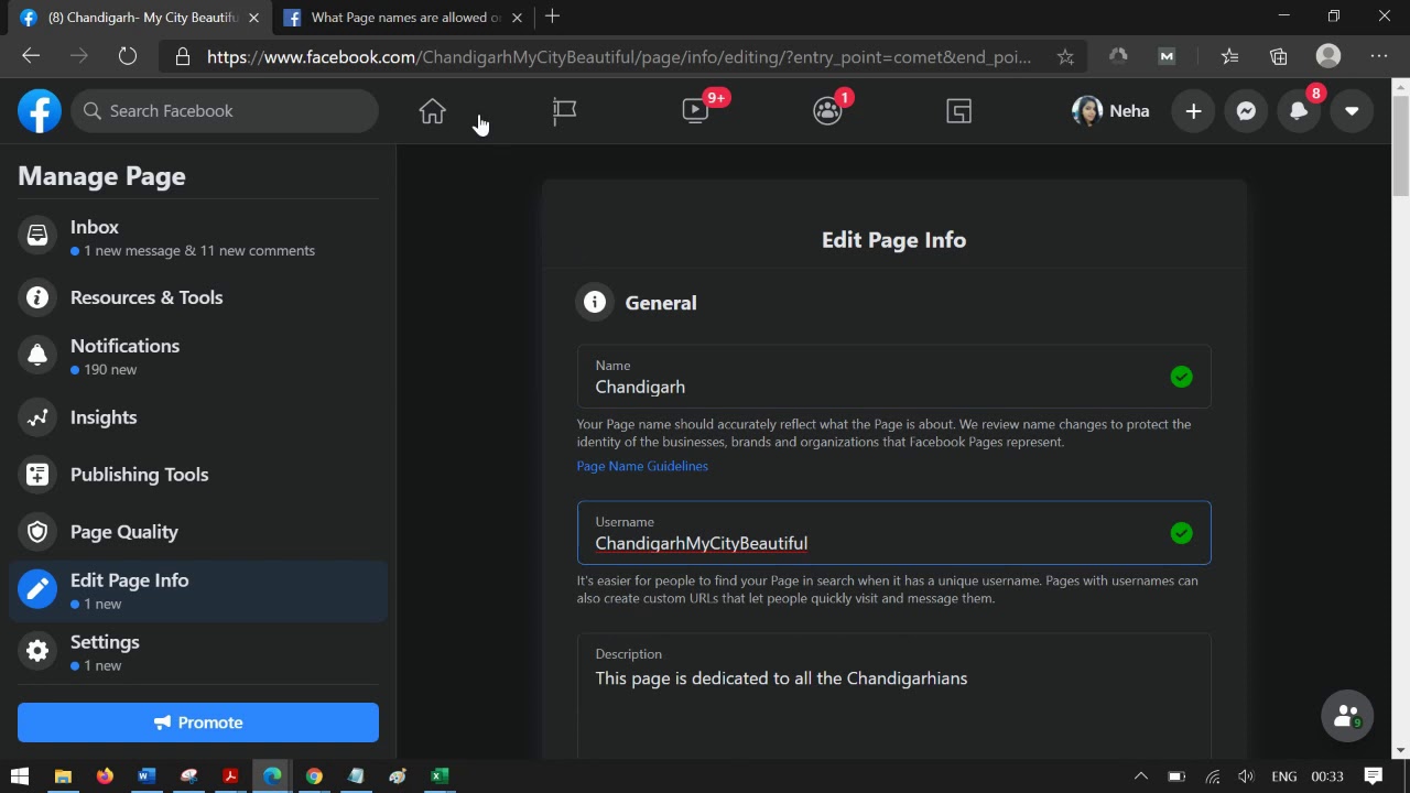 How to change Facebook Page Name and Username in 2020