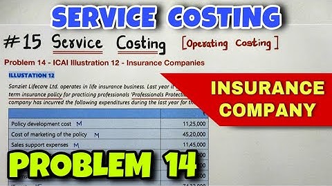 #15 Service or Operating Costing - Problem 14 - ICAI Illustration 12 - By Saheb Academy