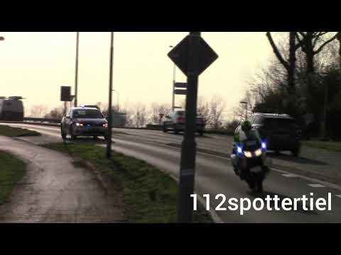 Politie motor en polo met spoed naar ongeval in Tiel. beelden ter plaatse