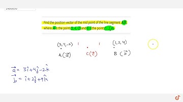 Find the position vector of the mid point of the line segment A B ,\  where A is the point (3, 4...