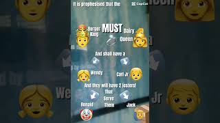 Famous ￼ the Burger King must marry the Dairy Queen! Profile