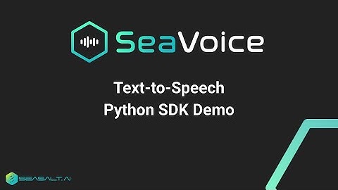 SeaVoice - Text-to-Speech Python SDK demo | Seasalt.ai