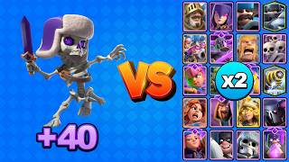 +40 ESQUELETOS EVO vs TODAS LAS CARTAS TERRESTRES X2 | Clash Royale