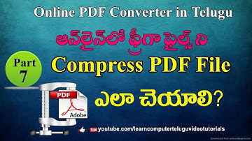 How to compress PDF file in Telugu #7 | Free Online PDF Converter Telugu