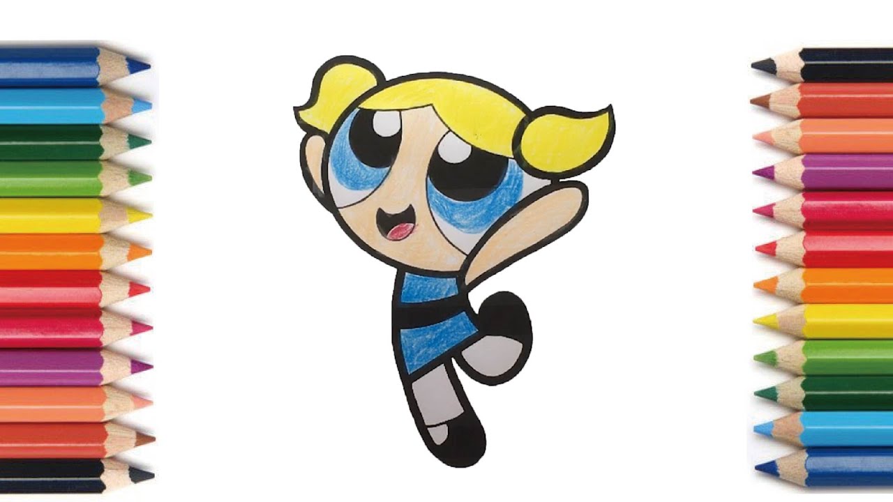 Coloring】Powerpuff Girls Bubbles 【塗り絵】パワーパフガールズ