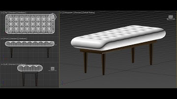 Bench chair in 3D max