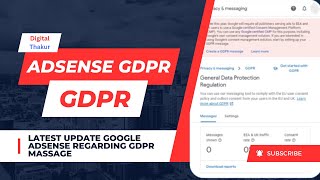 Full How to Create a GDPR Message in AdSense | GDMR Message कैसे बनाये in Adsense #adsense #digital Update