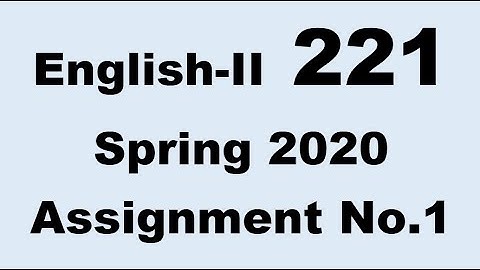 AIOU Code 221 Solved Assignment No.1 Spring 2020
