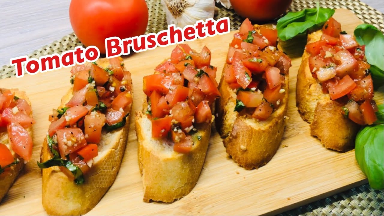 Italian Style Tomato And Basil Bruschetta | Tomato And Basil Bread | Taste Assured