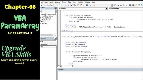 VBA - ParamArray | What is Parameter Array in VBA | Make use of ParamArray in Excel VBA.