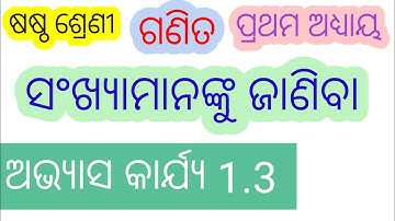 6th class maths chapter 1 exercise 1.3 odia medium | Questions and Answers Sankhyamananku janiba