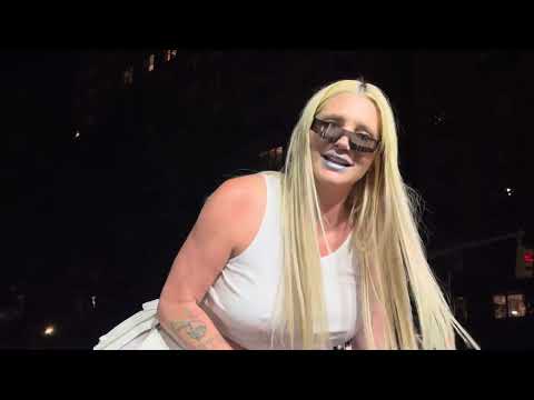 Kesha plays her brand new single Joyride for fans at a gas station in New York City. Kesha plays her brand new single Joyride for fans at a gas station in New York City.