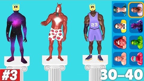 Muscle Rush Gameplay Walkthrough Level 30-40 iOS Android All Characters Unlocked