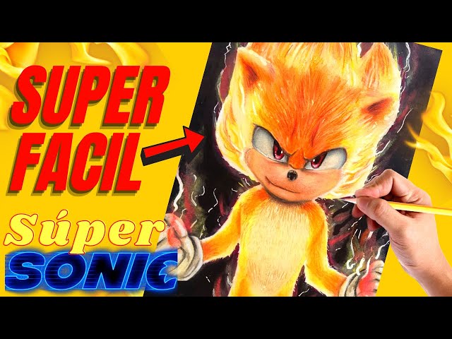 Como DESENHAR SUPER SONIC do Filme - Cómo DIBUJAR a SUPER SONIC de La  Película - DRAW SUPER SONIC 2 