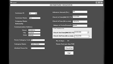 Lodge management system Visual Basic 6.0 Project