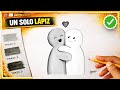 Cómo Dibujar un ABRAZO TIERNO solo con 1 Lápiz - Dibujo Tutorial - Paso a Paso