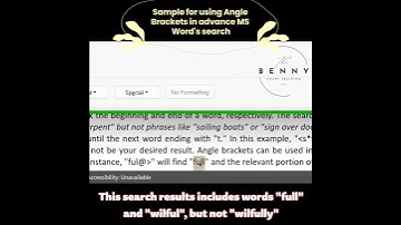 Sample for use Angel Brackets in Wildcards Search