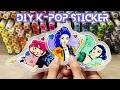 DIY K-POP Demon Hunters Stickers 👩‍🎤✨👹🗡️ Rumi, Mira and Zoey Coloring Page to Stickers EASY Tutorial